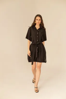 Soleil Silk Dress Black