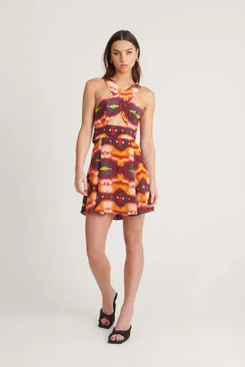 Sunset Bleed Silk Dress