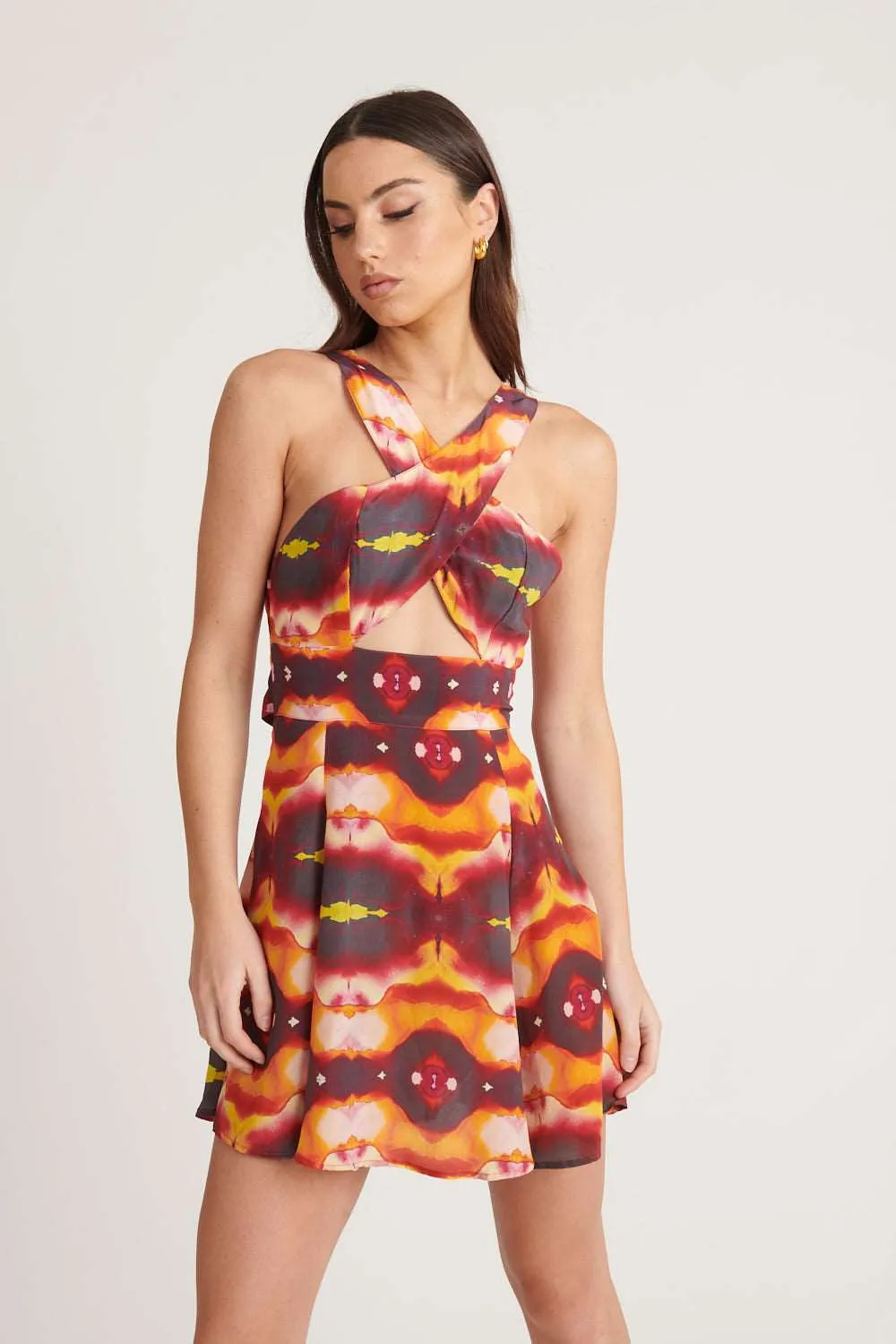 Sunset Bleed Silk Dress