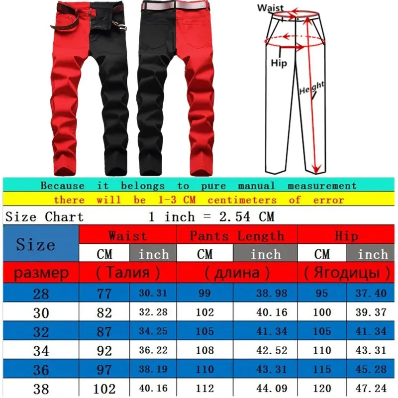 Two Color Spliced Jeans Men's Fashion Casual*