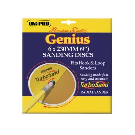 UNI-PRO Genius TurboSand 180G Fine Sanding Discs 230mm x 6 Pack