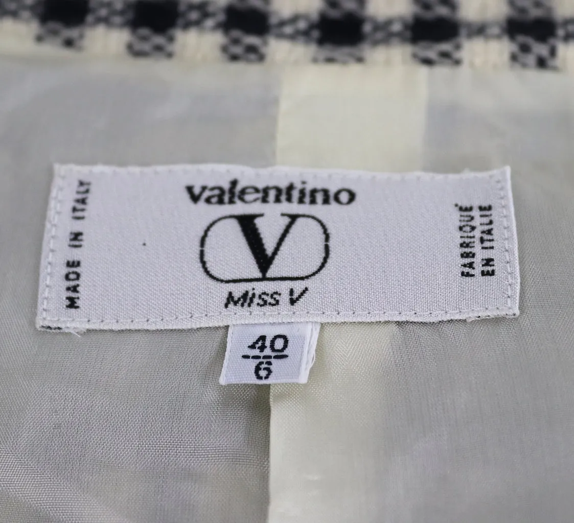 Vintage Valentino Miss V Suit / Gingham Wool with Silk Blouse & Scarf