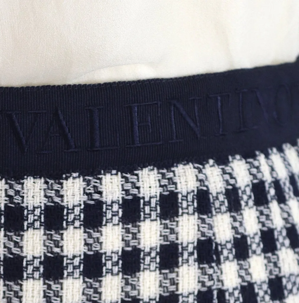 Vintage Valentino Miss V Suit / Gingham Wool with Silk Blouse & Scarf